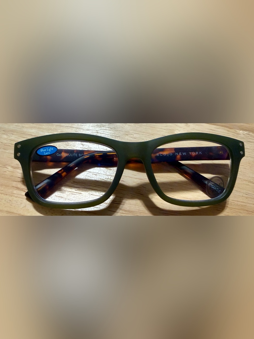Matte Olive Green Blue Light Blocking Reader 2.50 Glasses Tortoiseshell